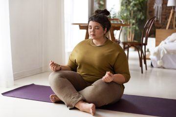 overweight woman meditation