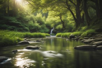peaceful water in forest